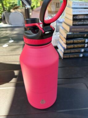 TAL Large Pink Stainless Water Bottle with Carry Handle 64 ounce
